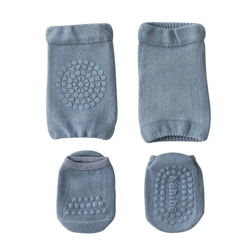 Baby Knieschützer Set mit Anti Rutsch Socken